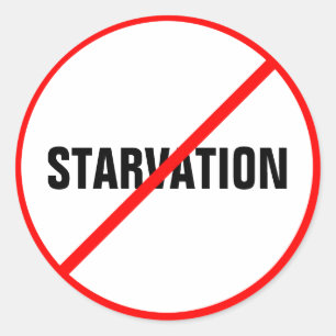 Pegatina Redonda ¡Hambruna prohibida!