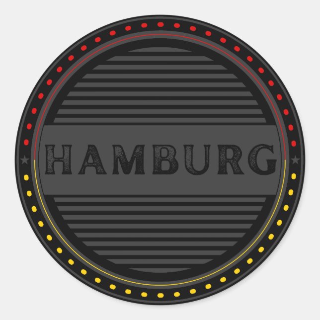 Pegatina Redonda Hamburg City Pride Emblem – German Identity (Anverso)