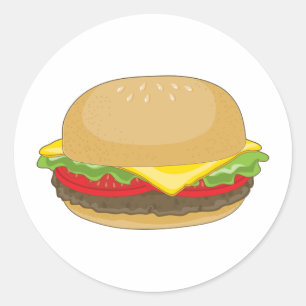 Pegatina Redonda Hamburger