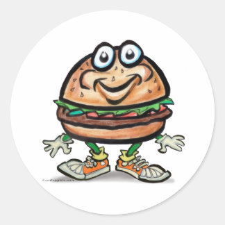 Pegatina Redonda Hamburger