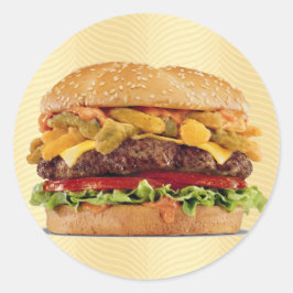 Pegatina Redonda Hamburger