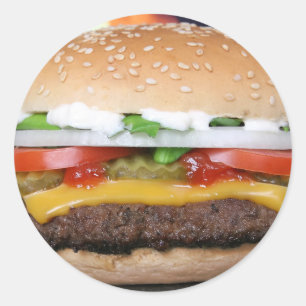 Pegatina Redonda Hamburger
