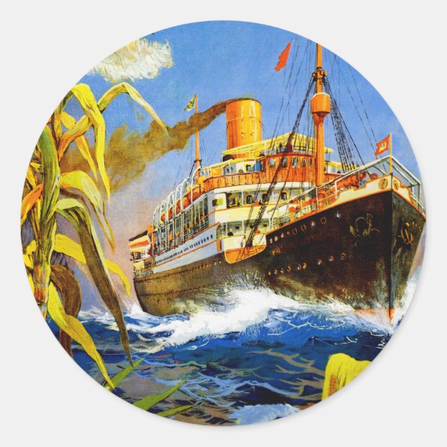 Pegatina Redonda Hamburguesa América a Sudamérica (Anverso)