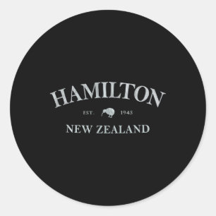 Pegatina Redonda Hamilton Nueva Zelanda Hamilton Nz Impresión Gráfi