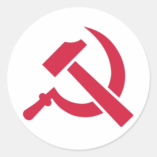 Pegatina Redonda Hammer Sickle (Anverso)