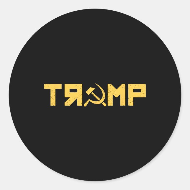 Pegatina Redonda Hammer Sickle Russia Collusion Ussr Resistid (Anverso)