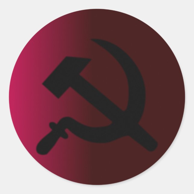 Pegatina Redonda Hammer y Sickle (Anverso)