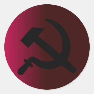 Pegatina Redonda Hammer y Sickle