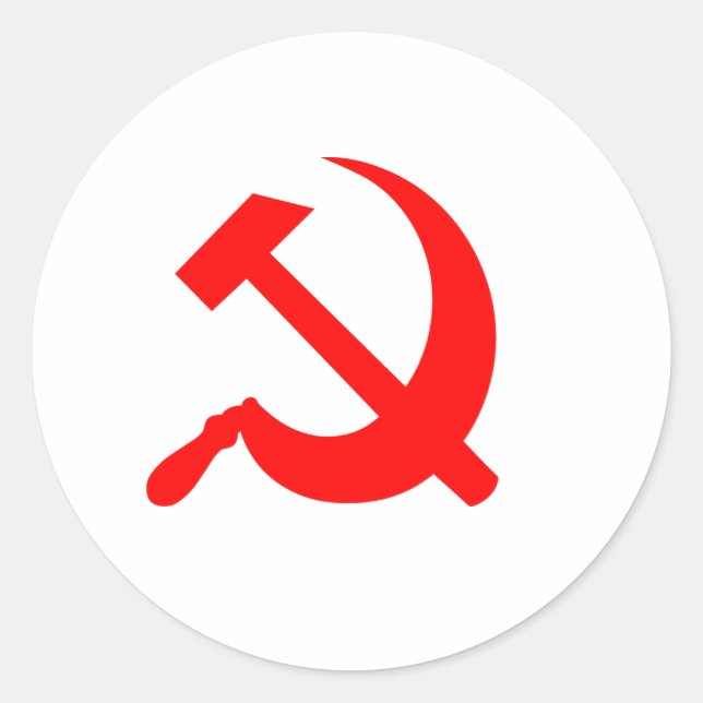 Pegatina Redonda Hammer y Sickle (Anverso)