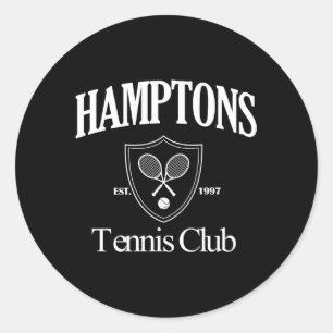 Pegatina Redonda Hamptons Tennis Club Preppy Style