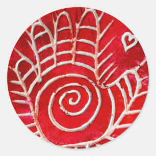 Pegatina Redonda Hamsa/mano curativa/mano de Fátima