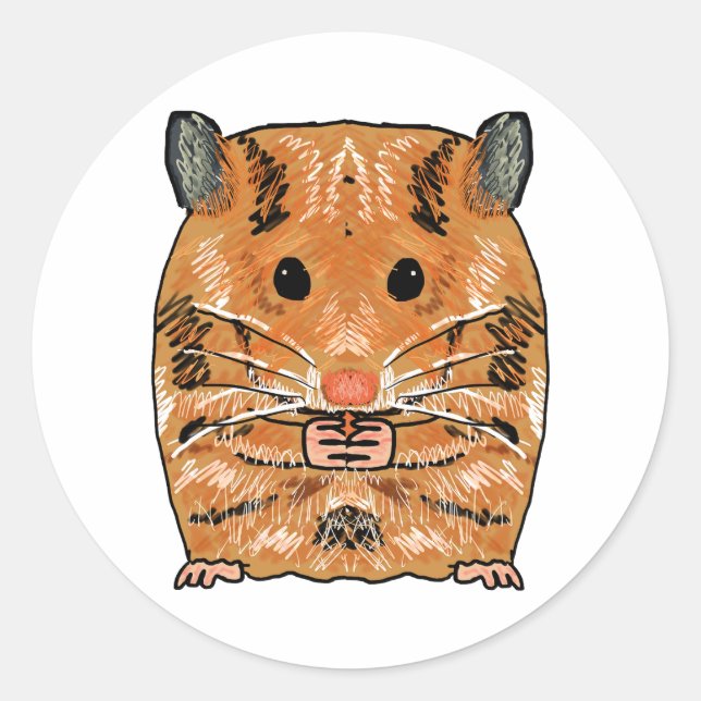 Pegatina Redonda Hamster (Anverso)