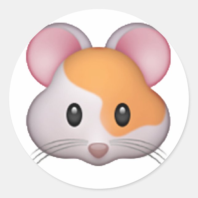 Pegatina Redonda Hamster - Emoji (Anverso)