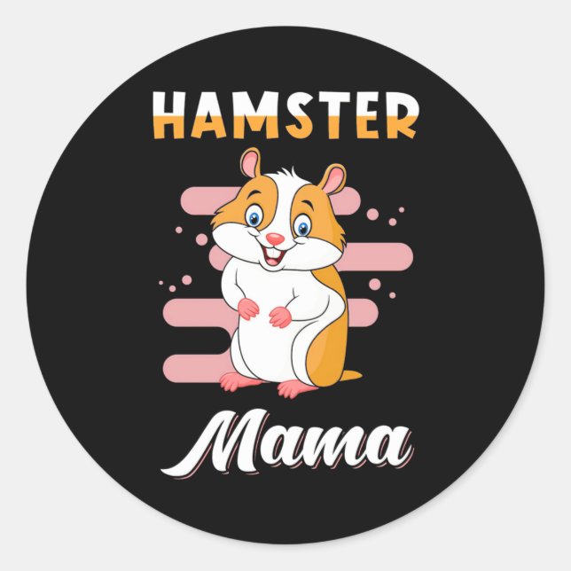 Pegatina Redonda Hamster Mama (Anverso)