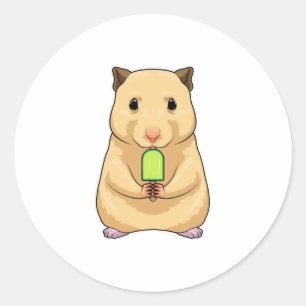 Pegatina Redonda Hamster Popsicle