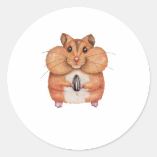 Pegatina Redonda Hamster T-ShirtSunflower Hamster T-Shirt