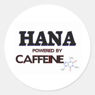 Pegatina Redonda Hana alimentada por cafeína