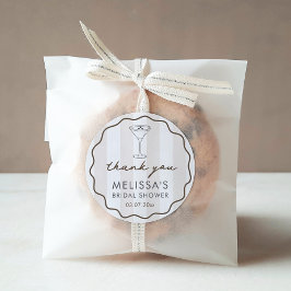 Pegatina Redonda Hand-drawn Espresso Martini Bridal Shower Favor