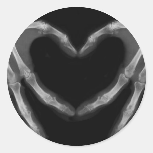 Pegatina Redonda Hand X Ray (Anverso)