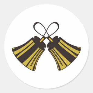 Pegatina Redonda Handbells cruzados