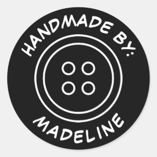 Pegatina Redonda Handmade by   Añadir su nombre