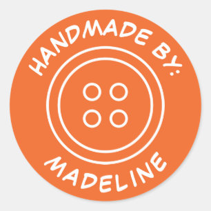 Pegatina Redonda Handmade by   Añadir su nombre