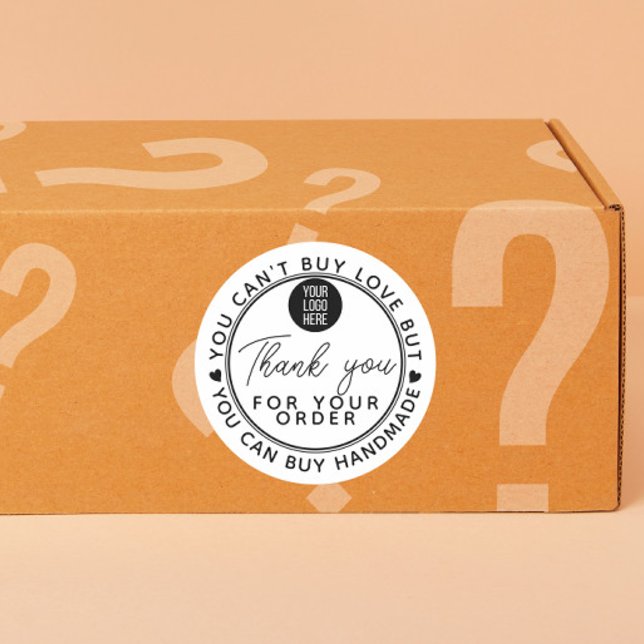 Pegatina Redonda Handmade can't buy Love happiness mail business (Subido por el creador)