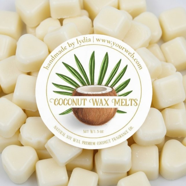 Pegatina Redonda Handmade Coconut Melts Round Sticker (Subido por el creador)