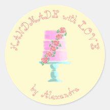 HANDMADE con LOVE personalizado de capa de pastel