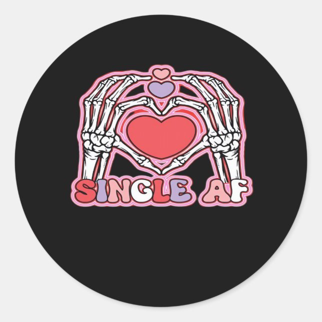 Pegatina Redonda Hands Halloween Classic - Spooky Skeleton Design (Anverso)