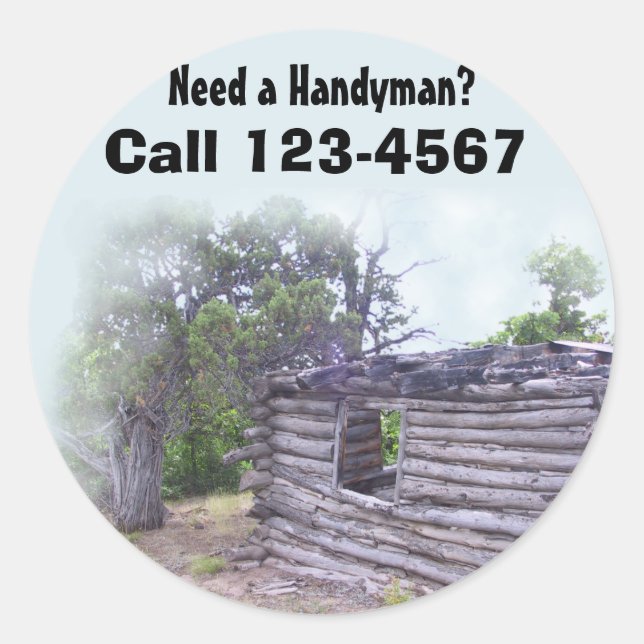 Pegatina Redonda Handyman (Anverso)