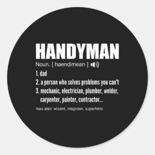 Pegatina Redonda Handyman Definition Tees Funny Dad Handyman Father