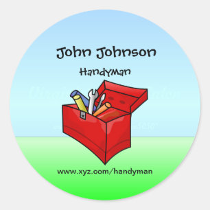 Pegatina Redonda Handyman Sticker Template