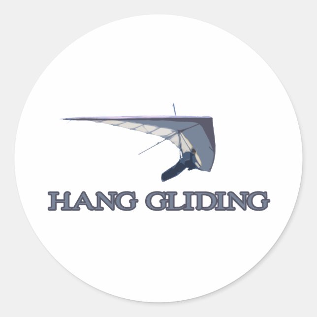 Pegatina Redonda Hang Gliding (Anverso)