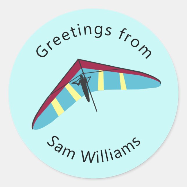 Pegatina Redonda Hang Gliding (Anverso)