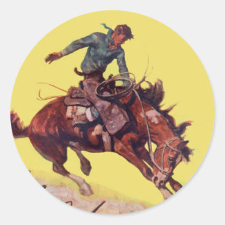 Pegatina Redonda Hang On Cowboy