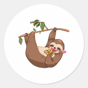 Pegatina Redonda Hanging Sloth Lazy Sloth Love