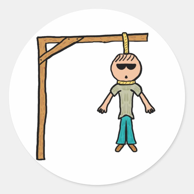 Pegatina Redonda Hangman (Anverso)