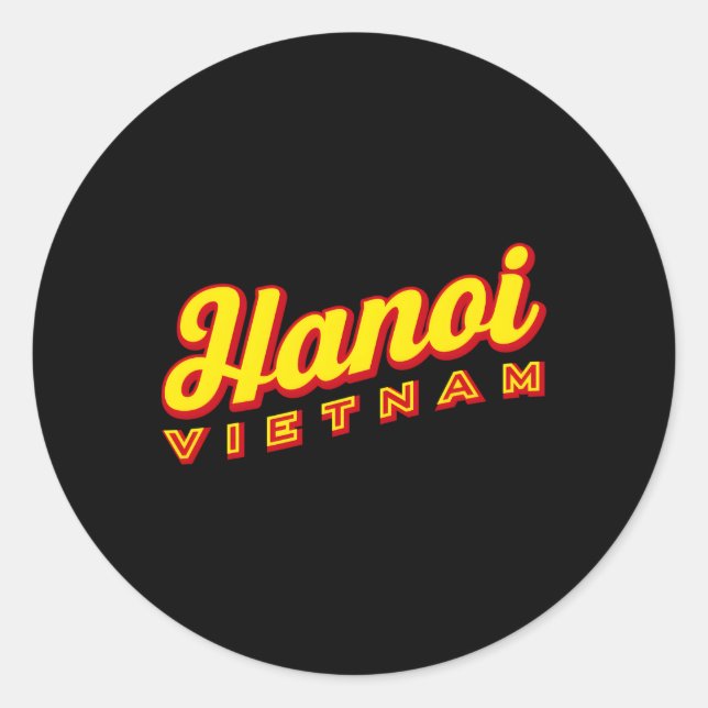Pegatina Redonda Hanoi Vietnam (Anverso)