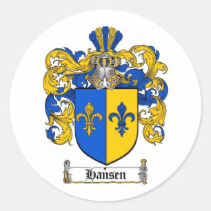 PEGATINA REDONDA HANSEN FAMILIAR CREST - MANO RECUBIERTO DE BRAZOS