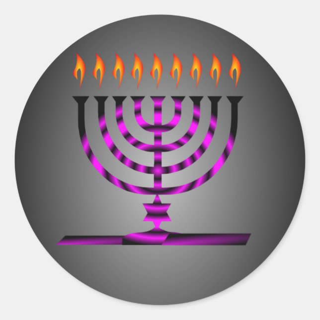 Pegatina Redonda Hanukkah (Anverso)