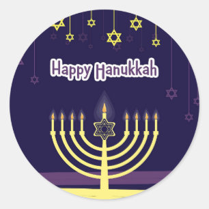 Pegatina Redonda Hanukkah