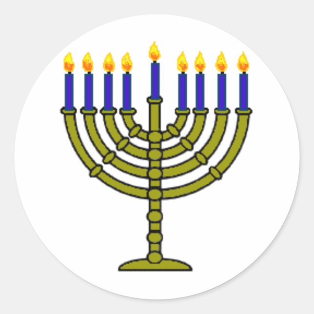 Pegatina Redonda Hanukkah/Chanukah (Anverso)