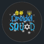 Pegatina Redonda Hanukkah Dereidel Squad Chanukah<br><div class="desc">Hanukkah Dereidel Squad Chanukah</div>