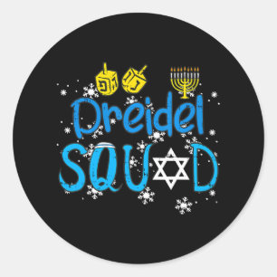 Pegatina Redonda Hanukkah Dereidel Squad Chanukah