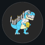 Pegatina Redonda Hanukkah Dinosaur Menorawr Saurus Rex Chanukah<br><div class="desc">Hanukkah Dinosaur Menorawr Saurus Rex Chanukah</div>