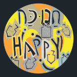 Pegatina Redonda Hanukkah Feliz Glitzy Feliz Pegatinas (1 1/2"/3")<br><div class="desc">Hanukkah Feliz Glitzy Art Holiday pegatinas. Elija entre 1 pegatinas de 1/2" y 3". ¡Gracias por detenerse y por ir de compras! ¡Tu negocio es muy apreciado! ¡Feliz Hanukkah! Forma: Clásico Pegatina de redondeo Haz que tu estilo único se mantenga fiel creando pegatinas personalizados para cada ocasión! Puedes usarlas para...</div>