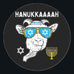 Pegatina Redonda Hanukkah Goat Chanukah, agricultor judío<br><div class="desc">Hanukkah Goat Chanukah,  agricultor judío</div>