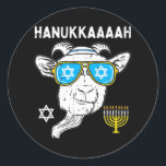 Pegatina Redonda Hanukkah Goat Chanukah, agricultor judío<br><div class="desc">Hanukkah Goat Chanukah,  agricultor judío</div>