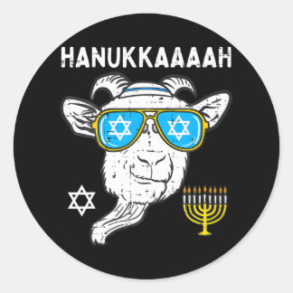 Pegatina Redonda Hanukkah Goat Chanukah, agricultor judío